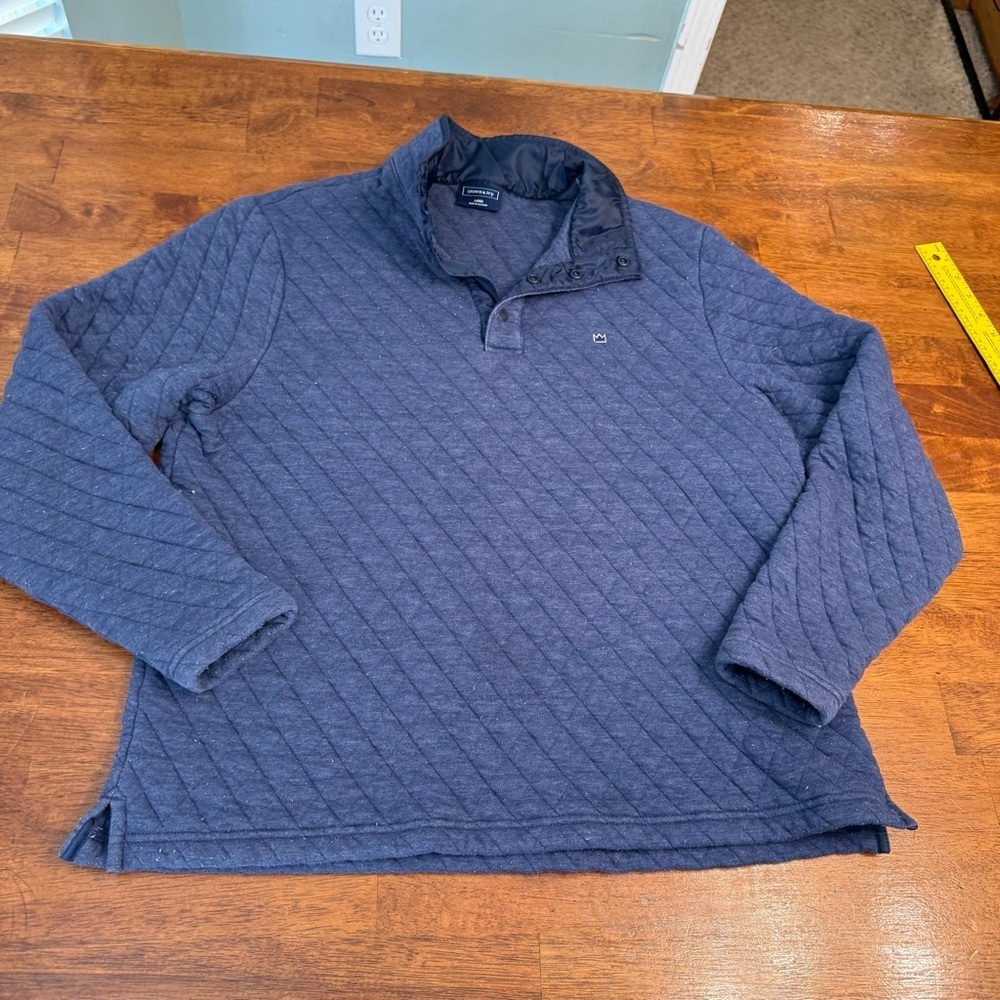 Crown & Ivy Dark Navy Quilted pullover snap size large